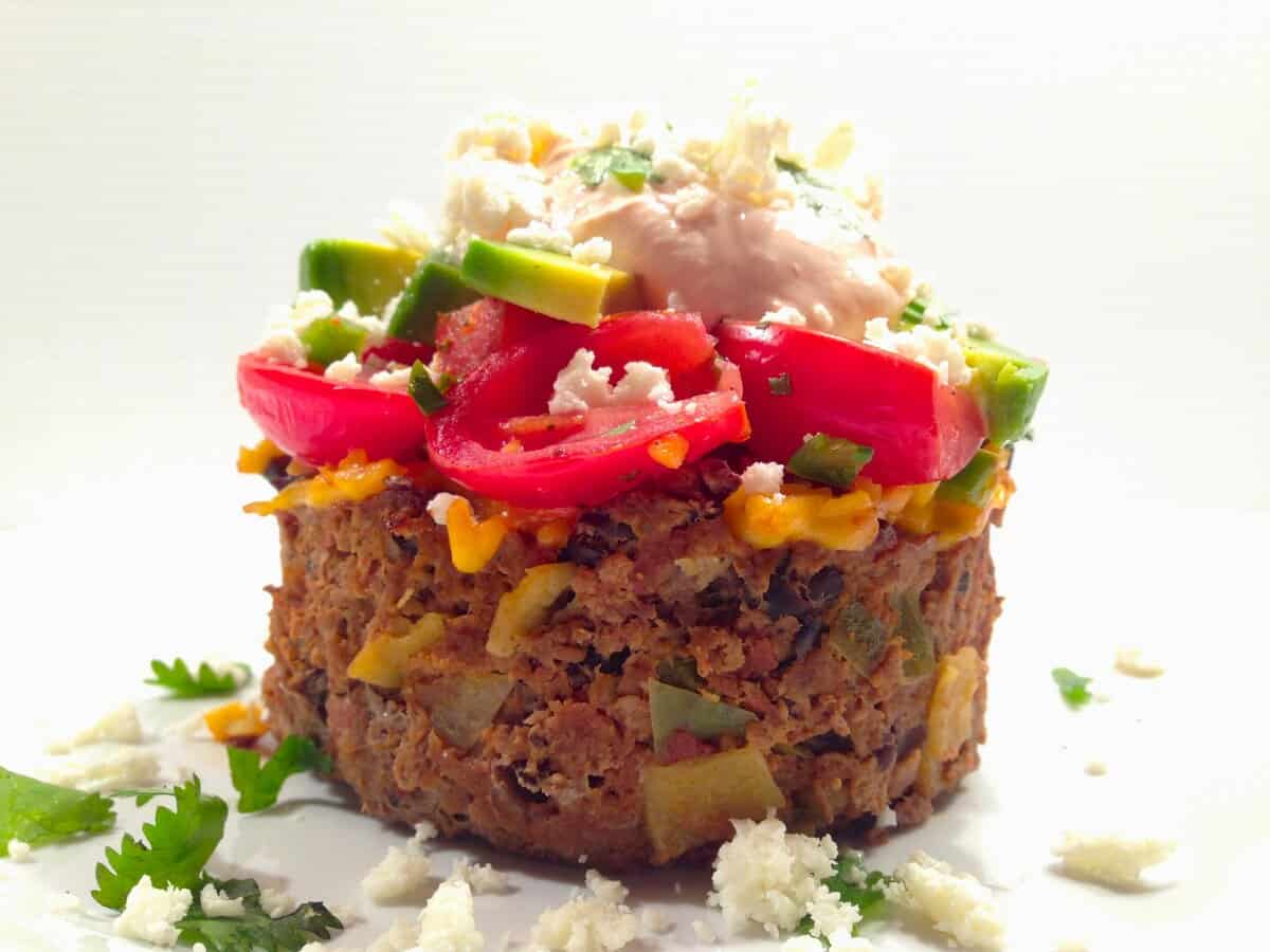 HATCH TACO LOAF W/TEQUILA SPIKED SALSA & SRIRACHA-AGAVE CREAM TOPPING