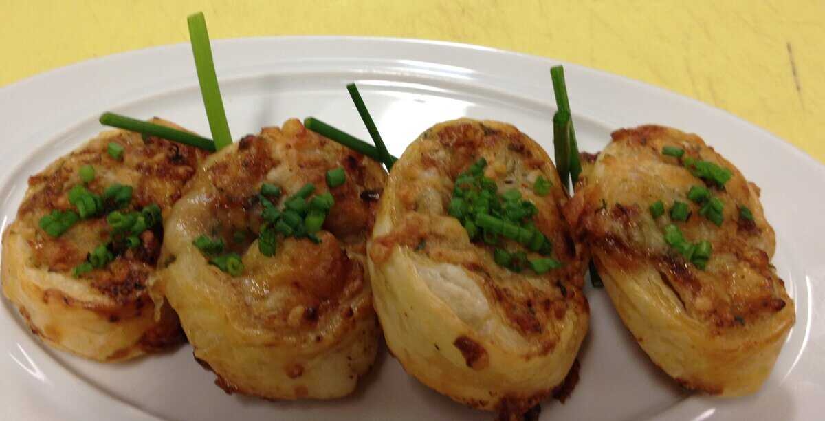 Monterey Jack and Green Chili Cocktail Palmiers