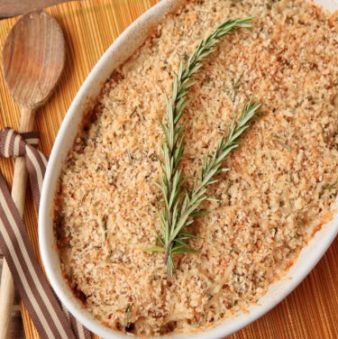 Apple-Butternut Squash Bake with Panko, Rosemary, and Gruyere