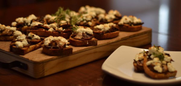 Mushroom and Goat Cheese Crustini