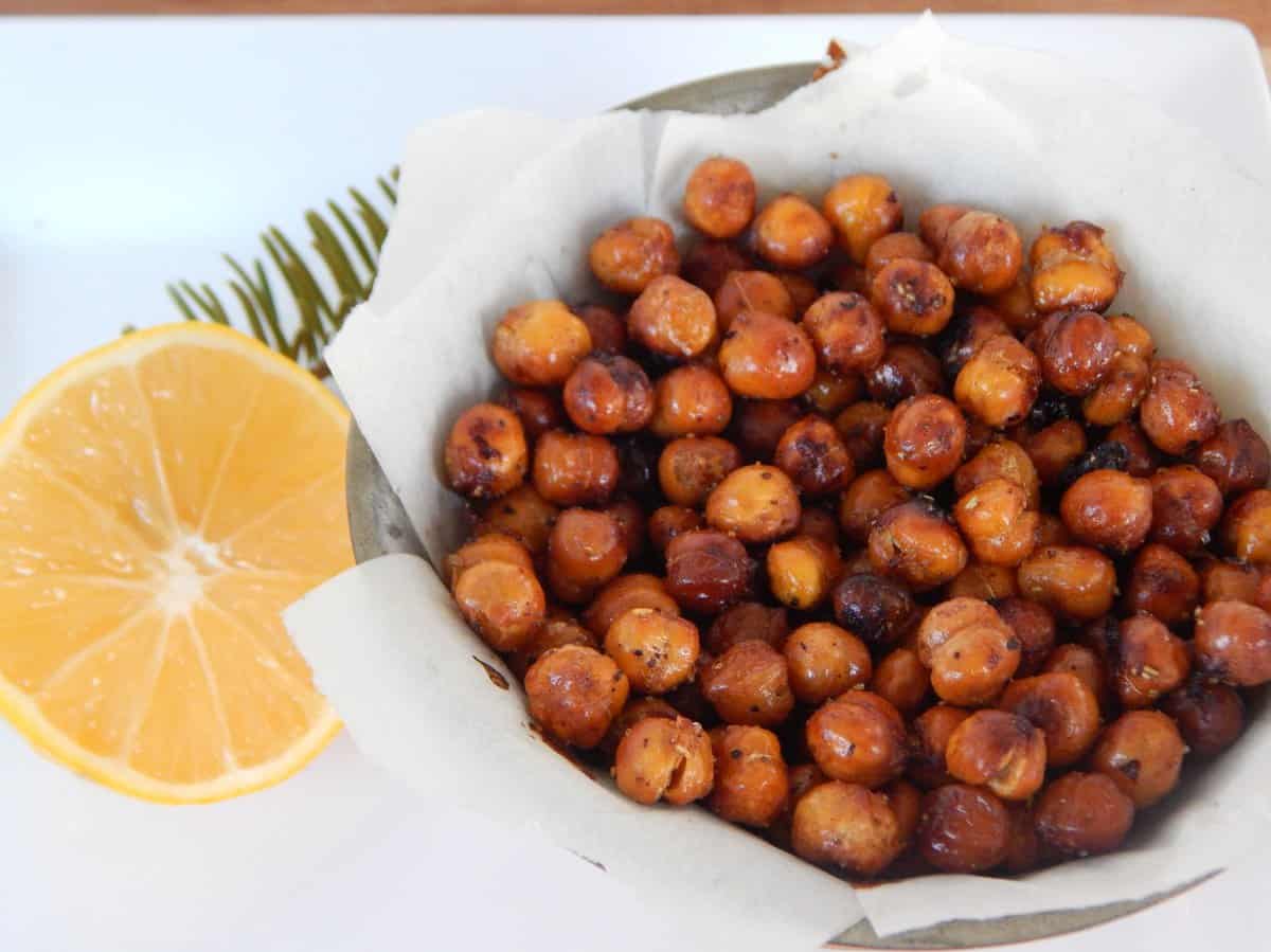 Rosemary and Meyer Lemon Roasted Garbanzo Beans