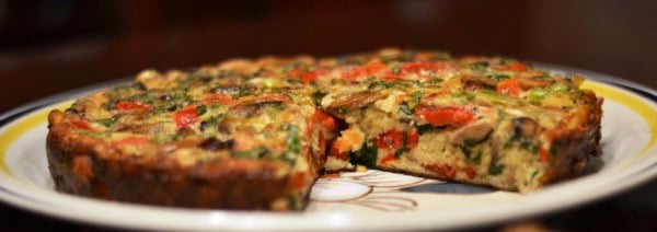 Roasted Red Pepper and Mushroom Frittata