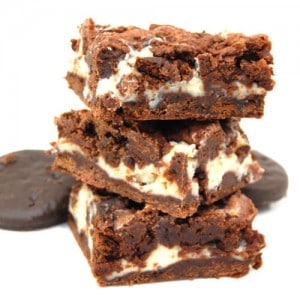 thin mint cheesecake swirl brownies