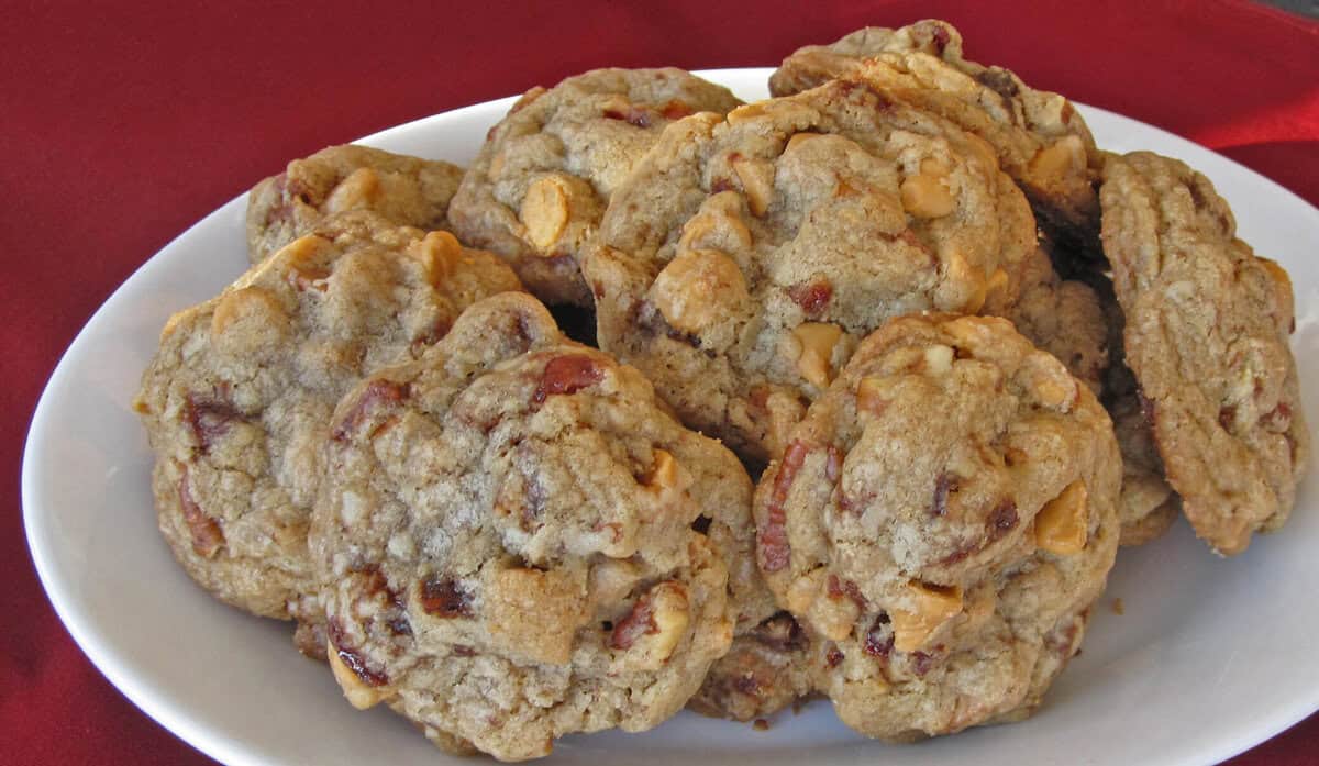 Browned Butter Pecan Cookies with Caramelized Bacon Bits