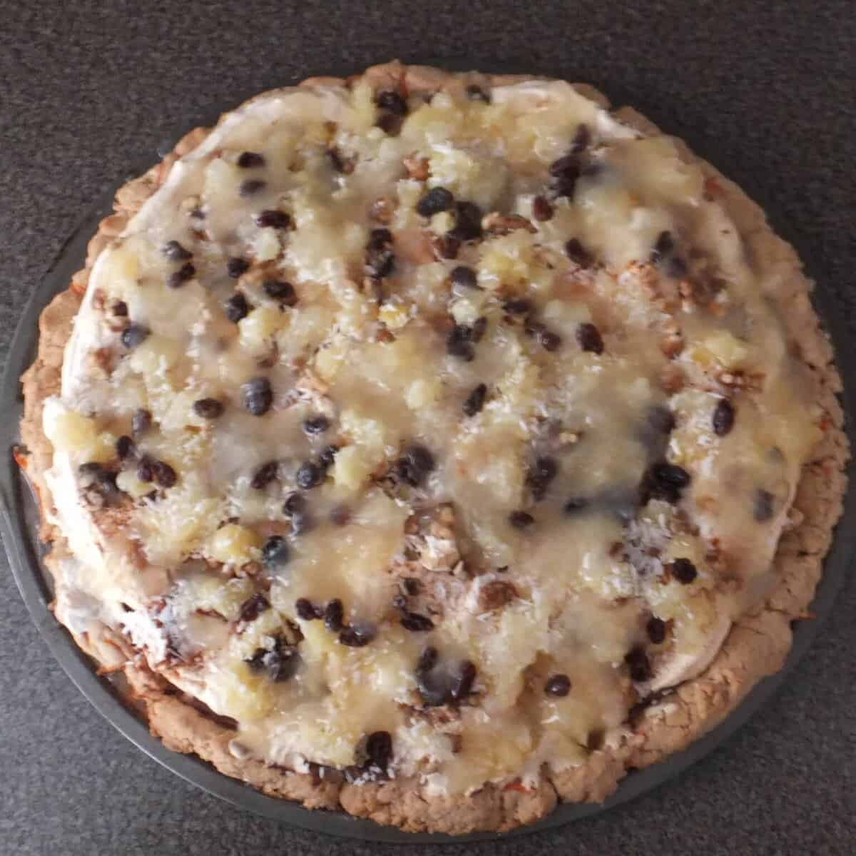 Carrot Cake Gingerbread dessert pizza