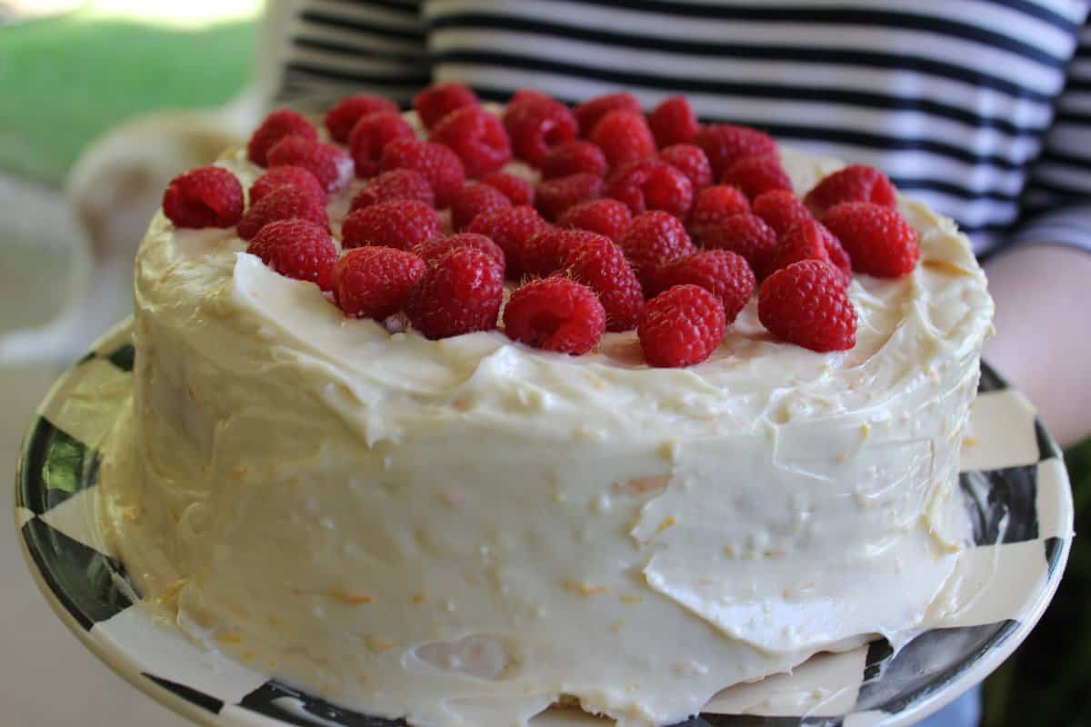 White Chocolate Raspberry Cake