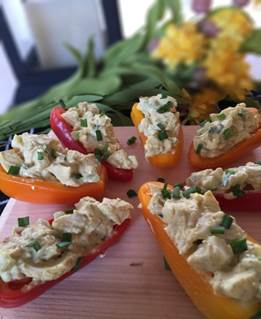 Curried Egg Salad in Mini Sweet Peppers