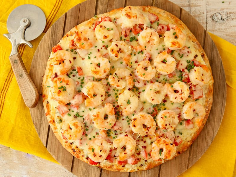 shrimp scampi pizza