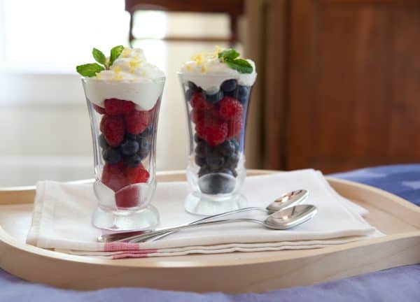 fresh berries with lemon cream