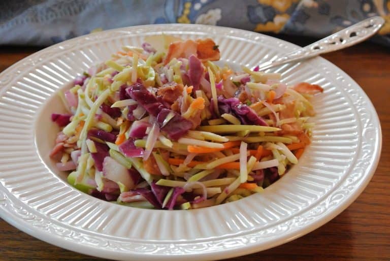 Warm Bacon and Broccoli Cole Slaw with Apples