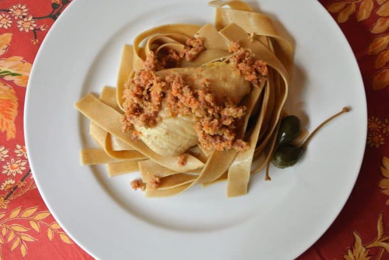 Chicken Breast with Broccoli Gremolata over Pappardelle Pasta